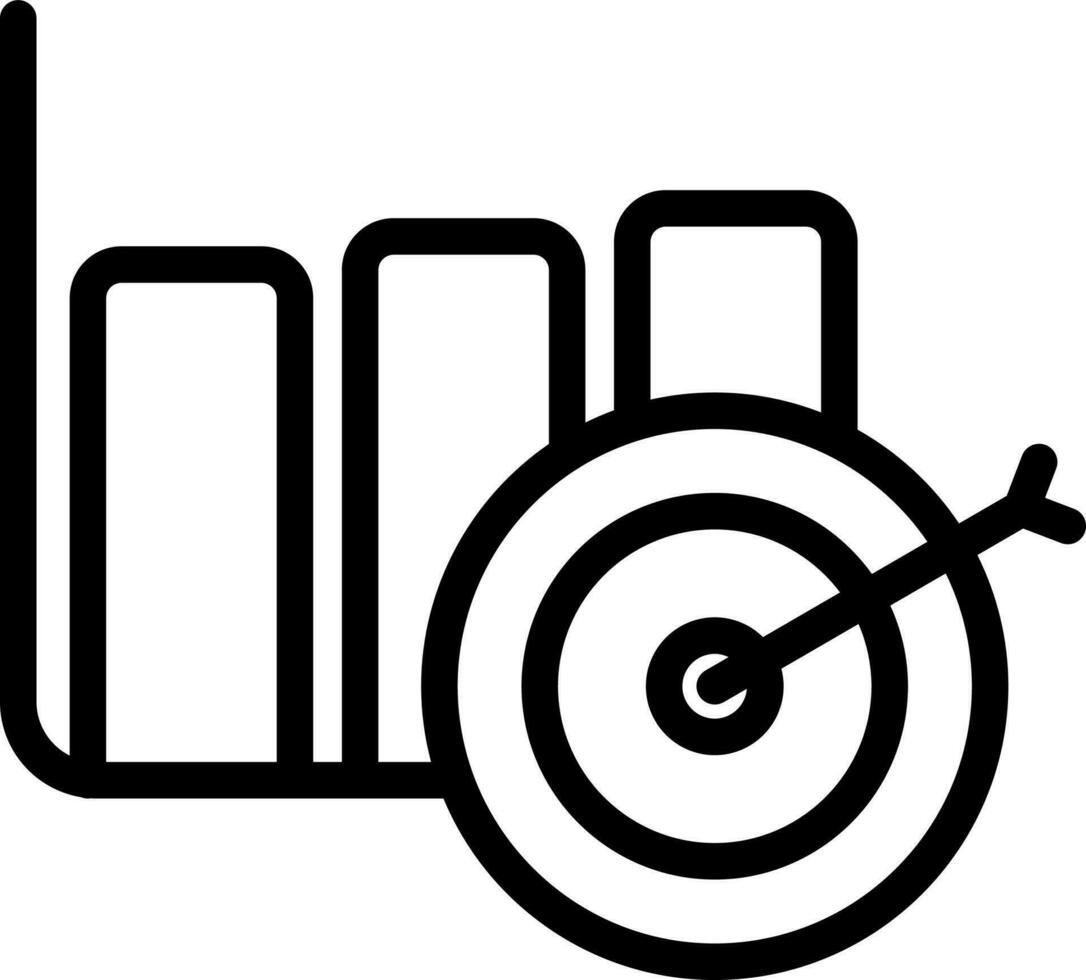 Focus Or Target Graph Icon In Black Line Art. vector