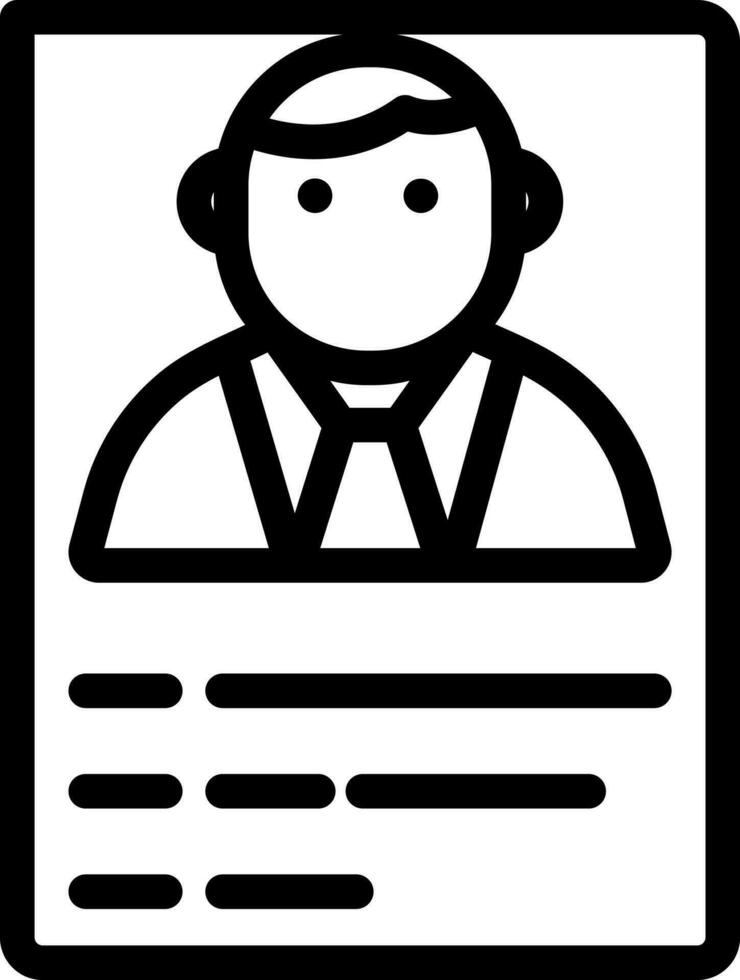 ID Card Icon In Black Outline. vector