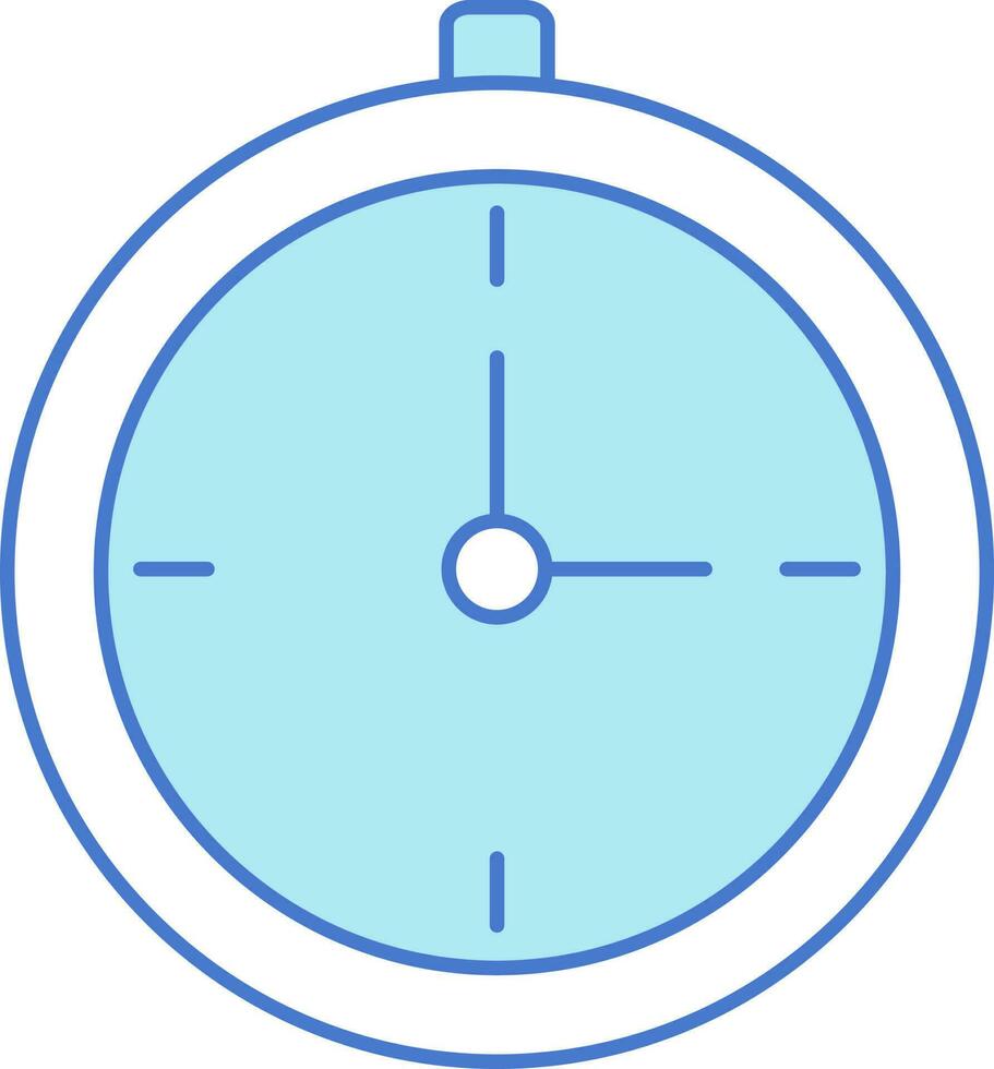 Clock Icon In Blue And White Color. vector