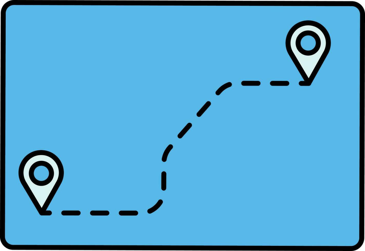 Blue Color Location Track In Screen Icon. vector