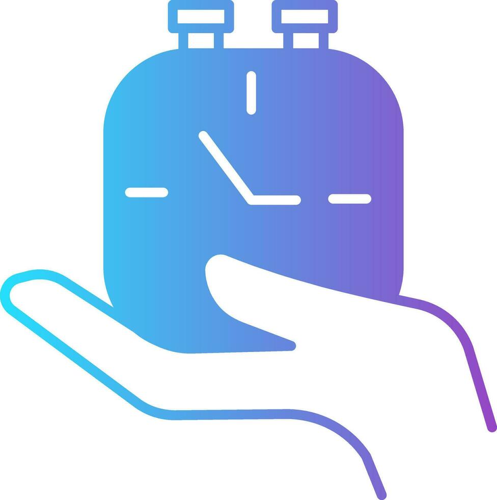 Hand Holding Stopwatch Icon In Flat Style. vector