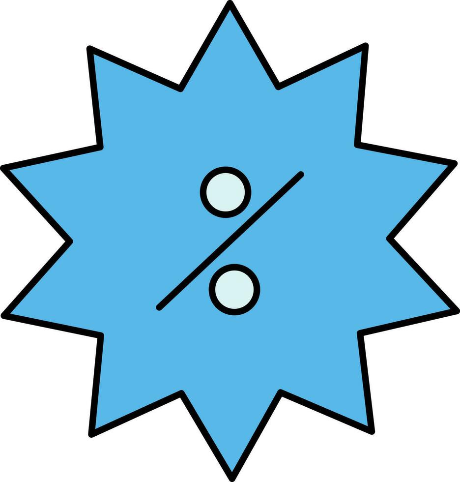 Percentage Label Icon In Blue Color. vector