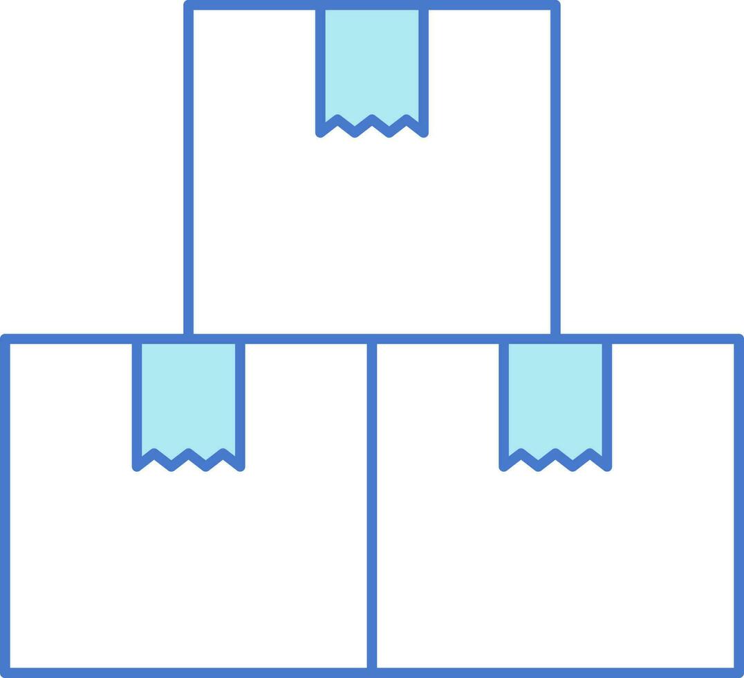 Delivery Boxes Icon In Blue And White Color. vector