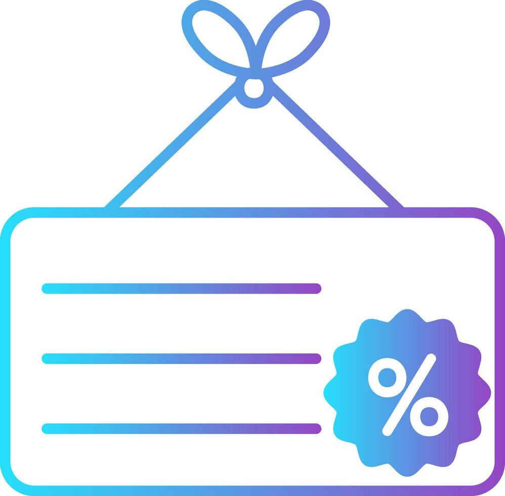 Discount Sign Board Icon In Flat Style. vector