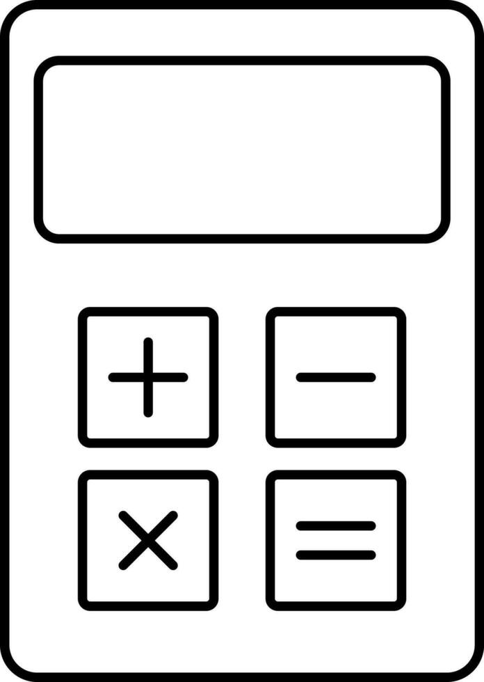 calculadora icono en negro línea Arte. vector