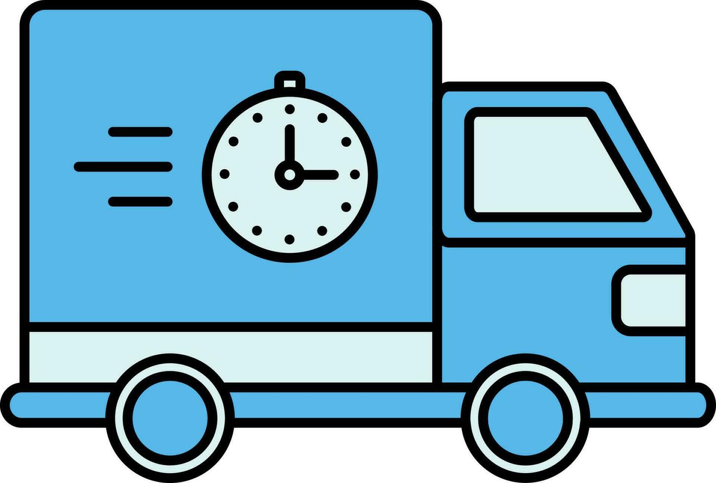 Schedule Delivery Truck Icon In Blue Color. vector