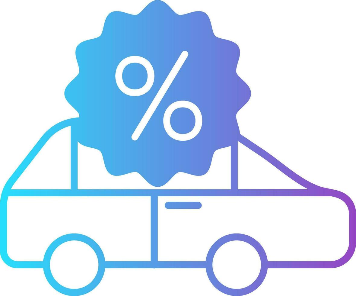 Gradient Car Discount Offer Icon. vector