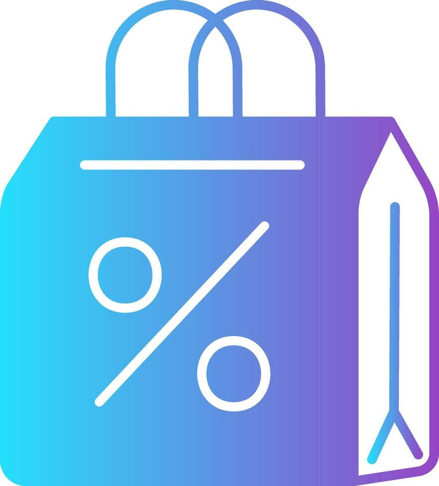 Gradient Blue And Purple Shopping Or Carry Bag Icon. vector