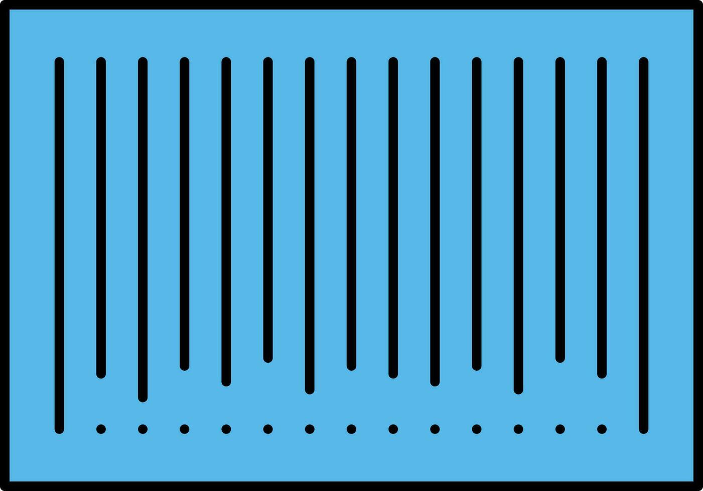 código de barras icono en azul color. vector
