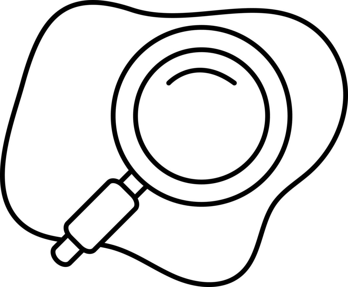 Thin Line Magnifying Glass Icon On White Background. vector