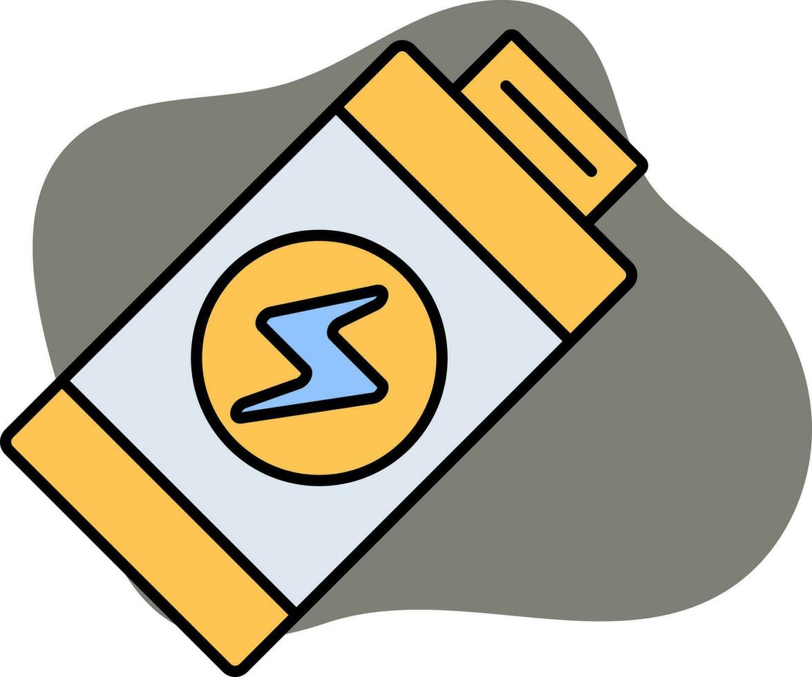 Blue And Yellow Color Battery Icon On Gray Background. vector