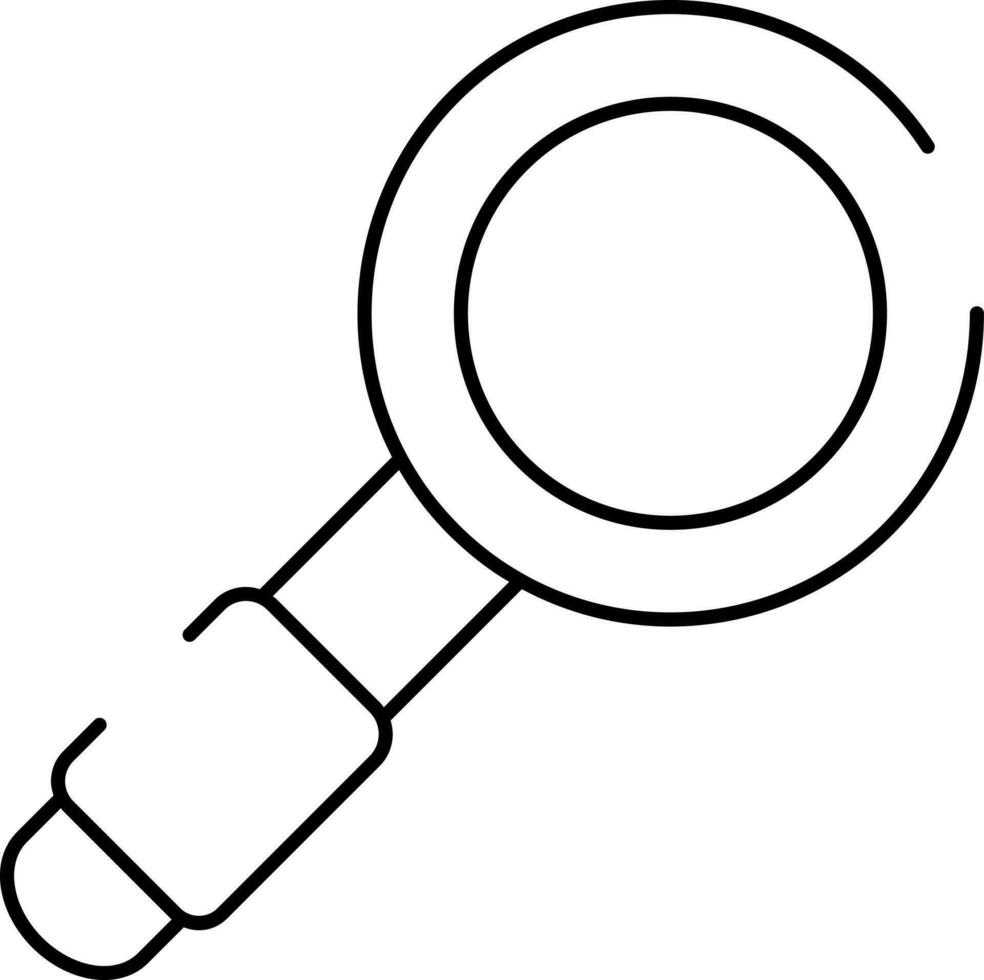 Magnifying Glass Icon In Thin Line Art. vector