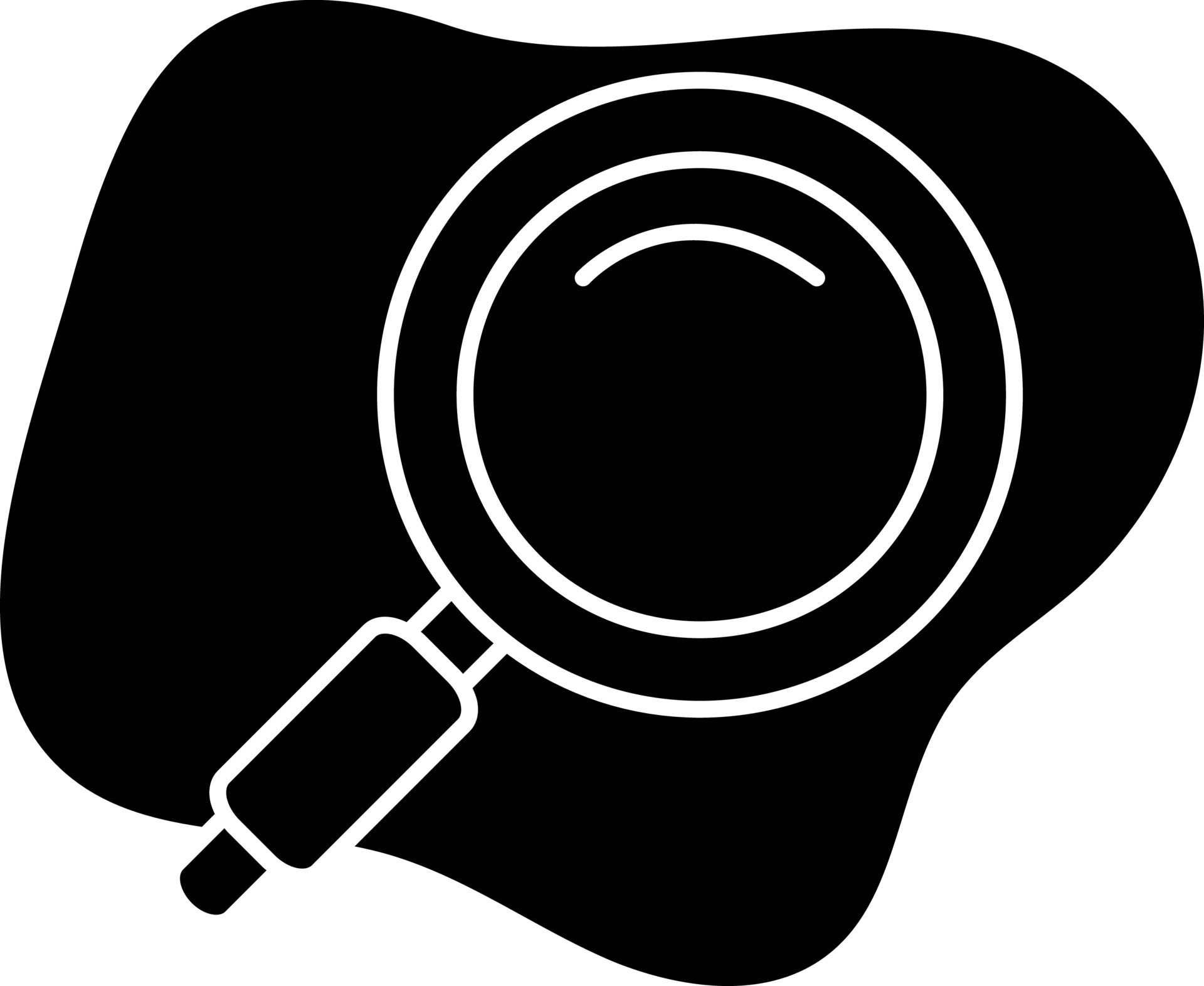 Flat Style Magnifying Glass Icon On Black Background. 24218591 Vector