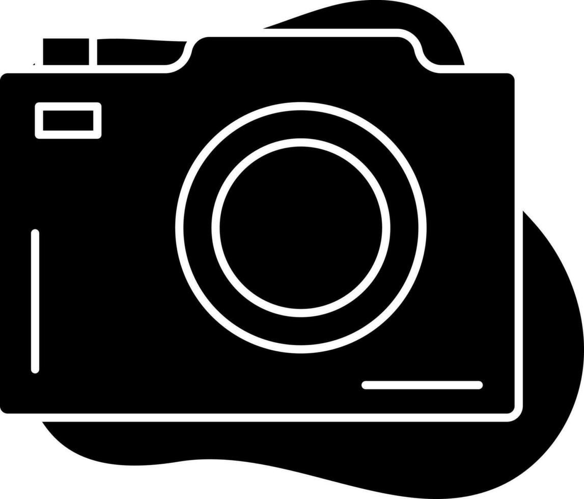 Flat Style Camera Icon On Black Background. vector