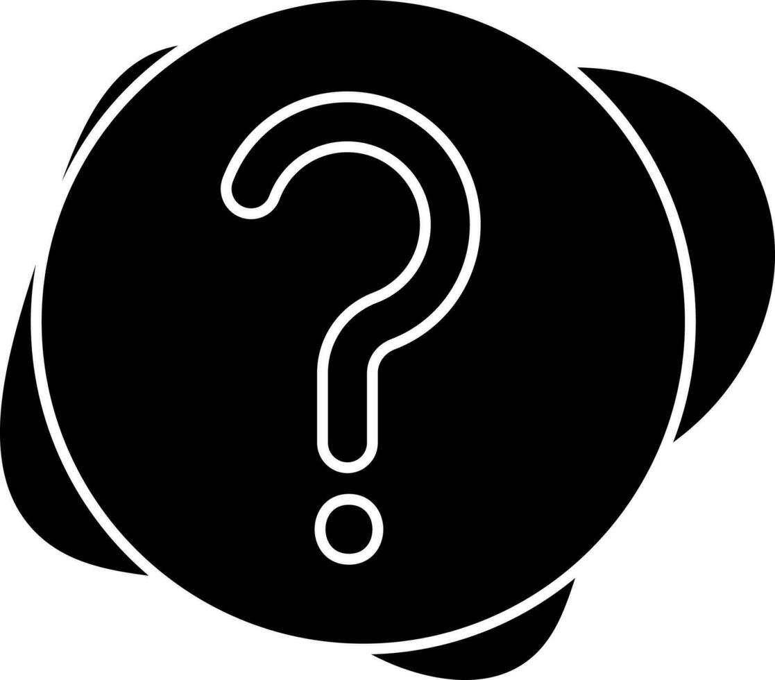 Flat Style Question Mark Button Icon On Black Background. vector