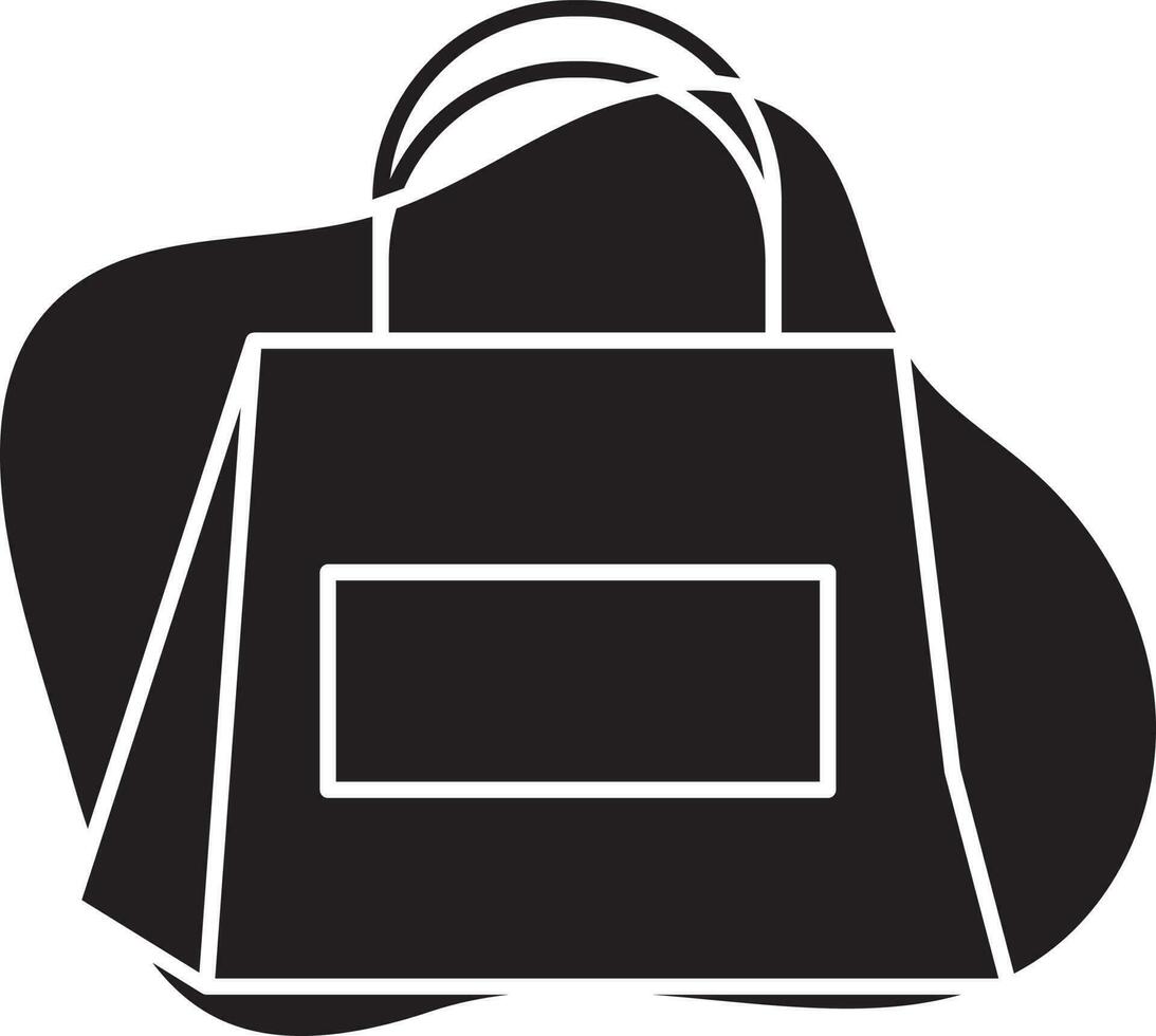 plano estilo llevar bolso o bolso icono en negro antecedentes. vector