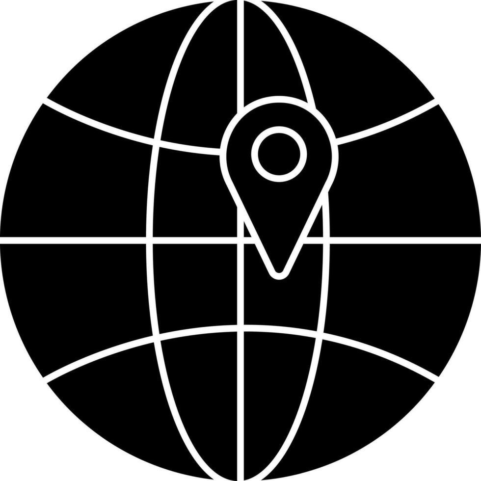 Glyph Style Illustration Of World Location Icon. vector