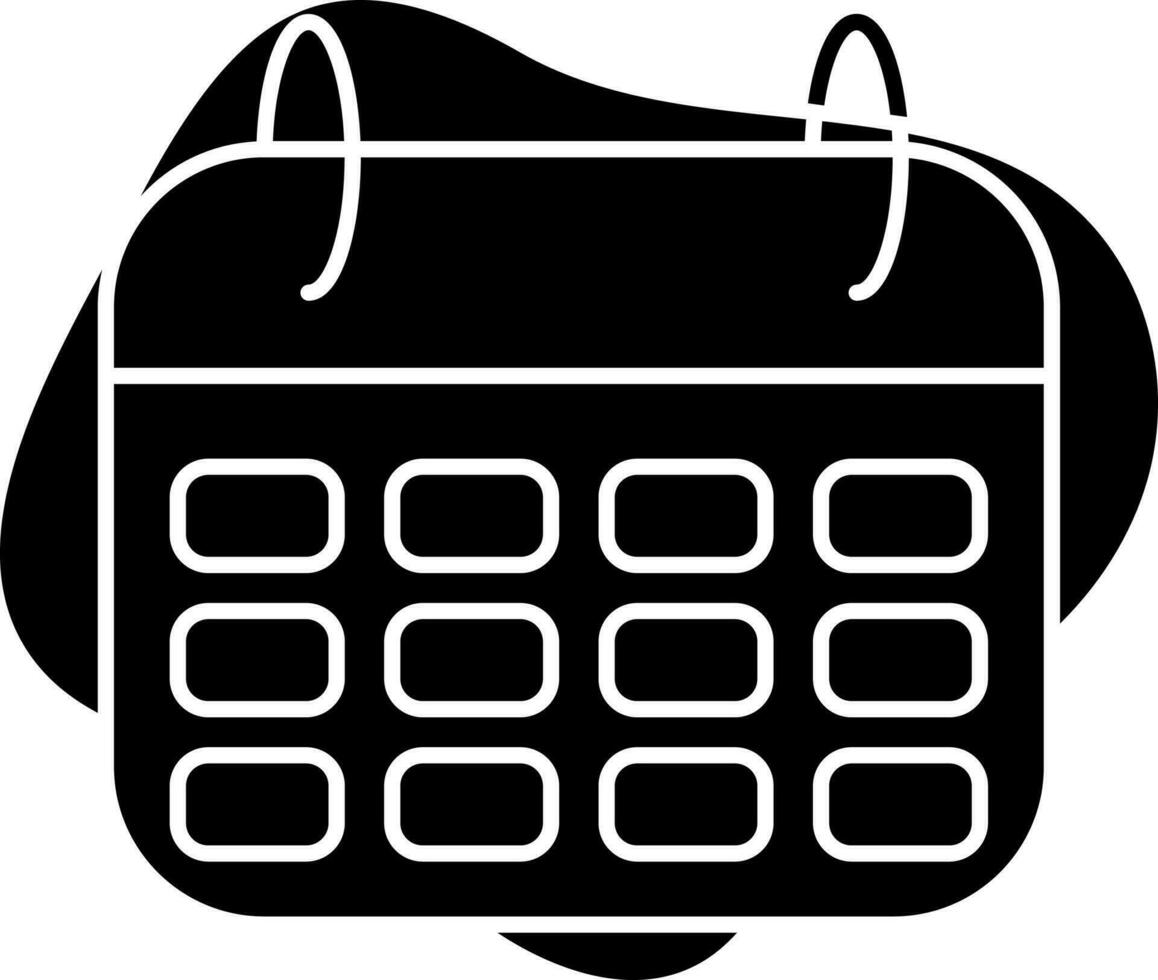 Flat Style Calendar Icon On Black Background. vector