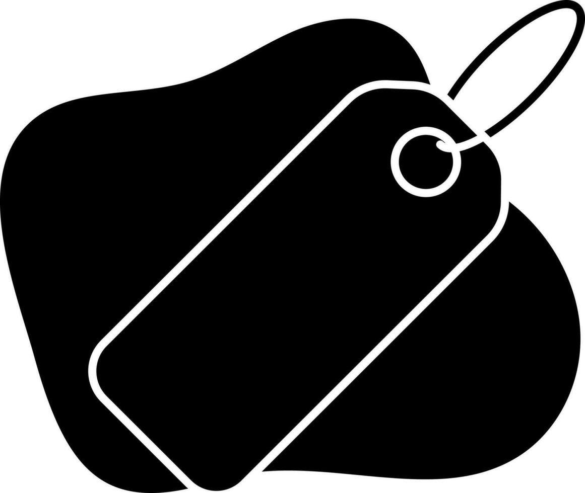 Glyph Style Tag Icon On Black Background. vector