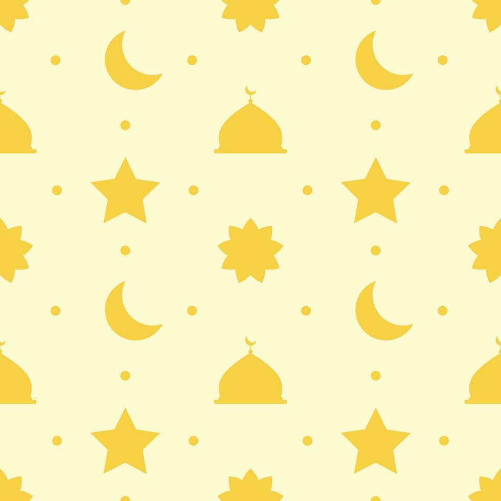 Happy Islamic New Year Seamless Pattern Design Flat Illustration with Muslims Elements in Template Hand Drawn vector