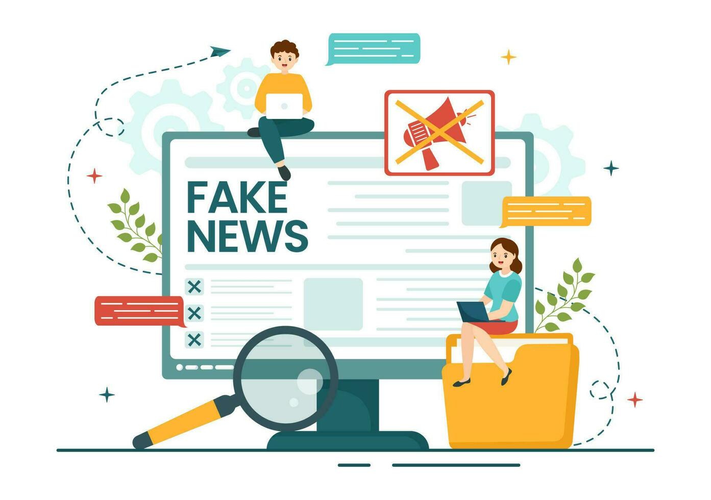 Fact Check Vector Illustration With Myths vs Facts News for Thorough ...