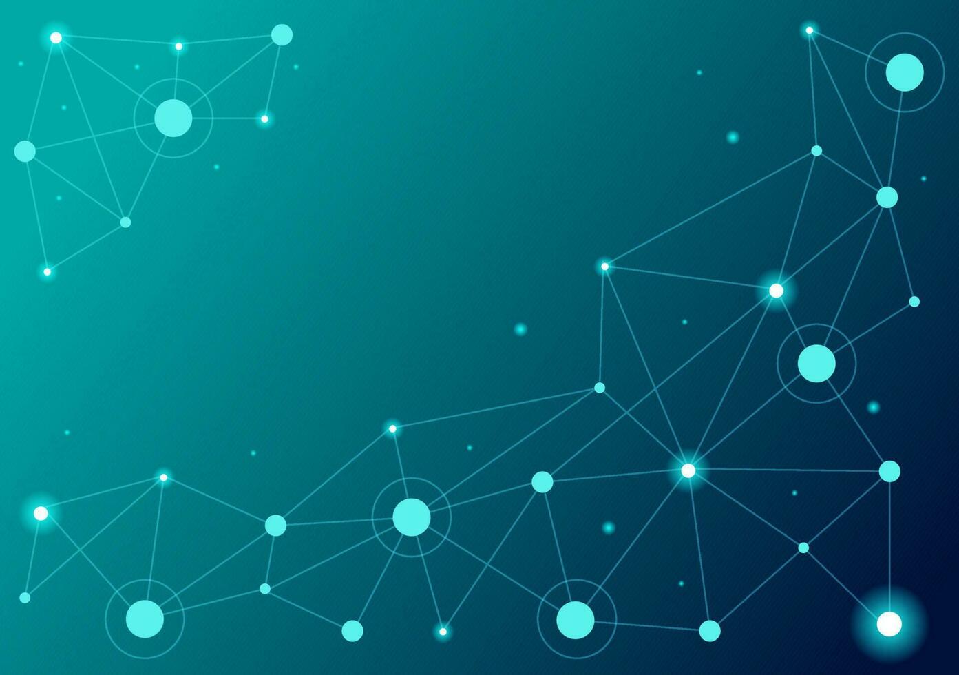 Abstract Social Network Vector Illustration with Polygonal Circles Shapes, Molecules Technology and Connecting Dots or Lines in Hand Drawn Templates
