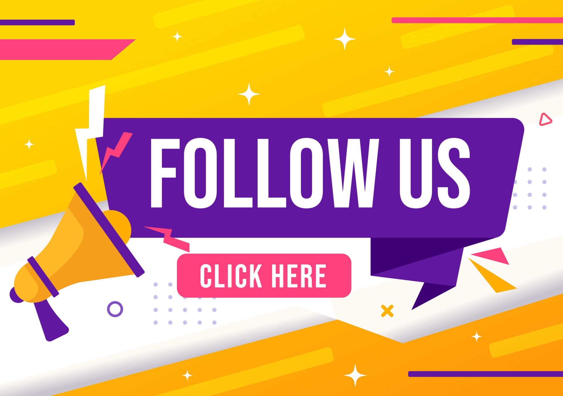 Follow Us and Like Vector Illustration for Internet Advertisement of a ...