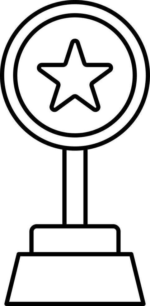Isolated Trophy Icon In Thin Line Art. vector