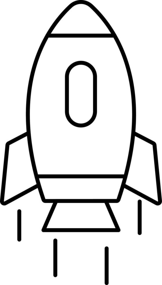 Stroke Style Rocket Icon Or Symbol. vector