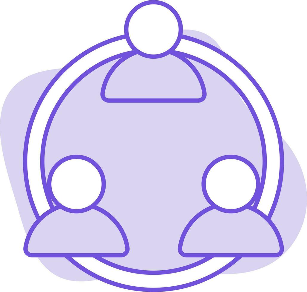 Flat Style User Cycle Or Connection Icon On Purple Background. vector