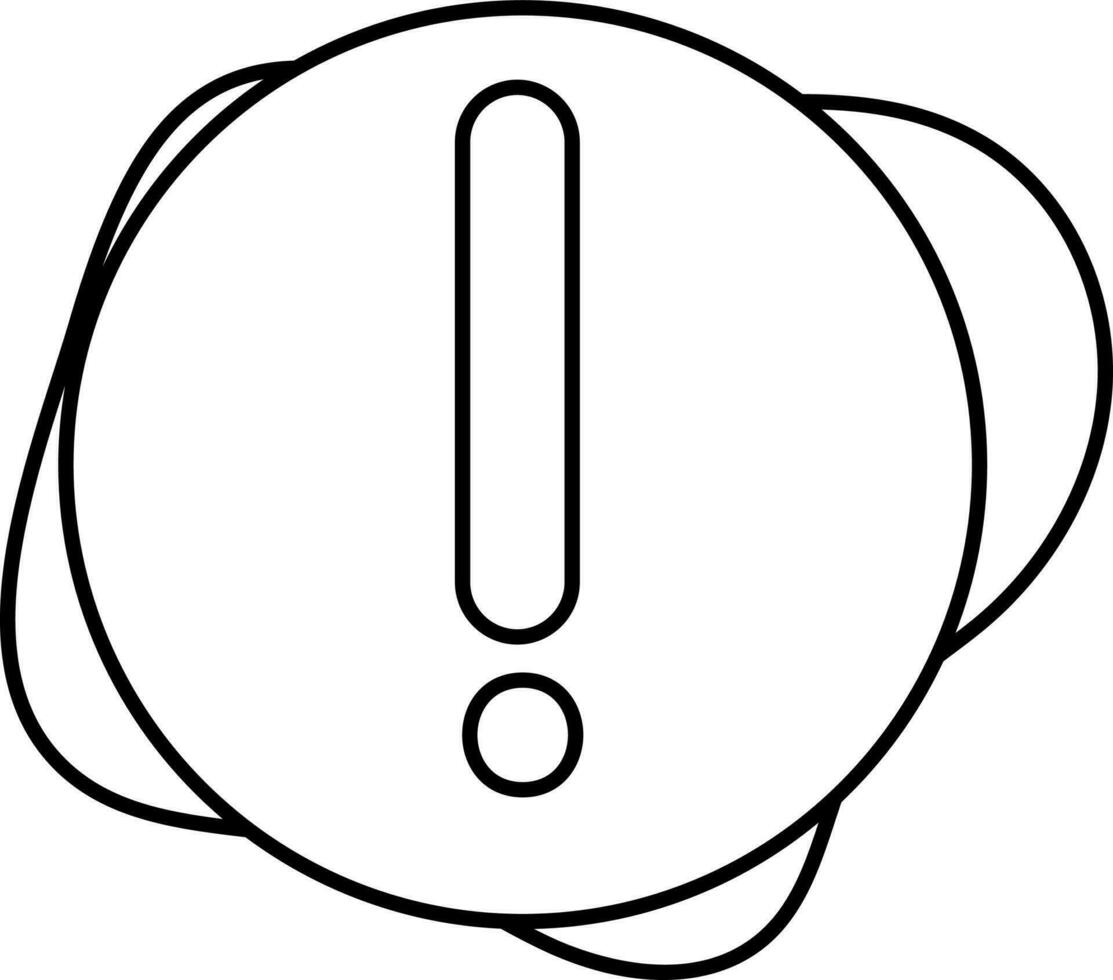 Line Art Exclamation Icon On White Background. vector