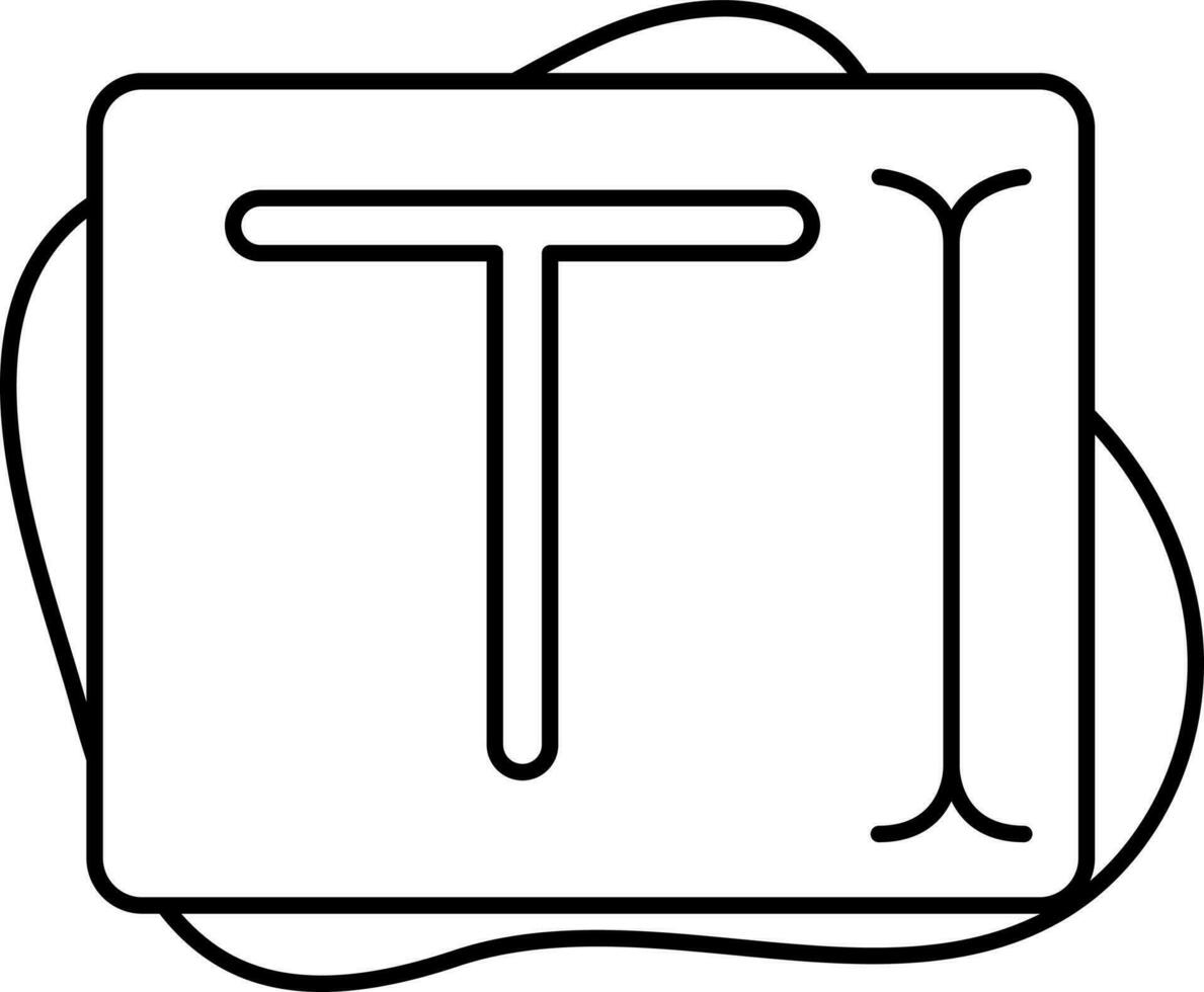 t alfabeto orjunción icono en blanco antecedentes. vector