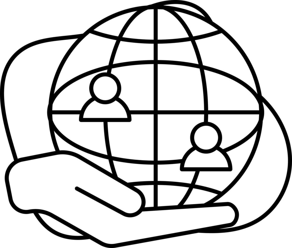 Global Community Support Icon On White Background. vector