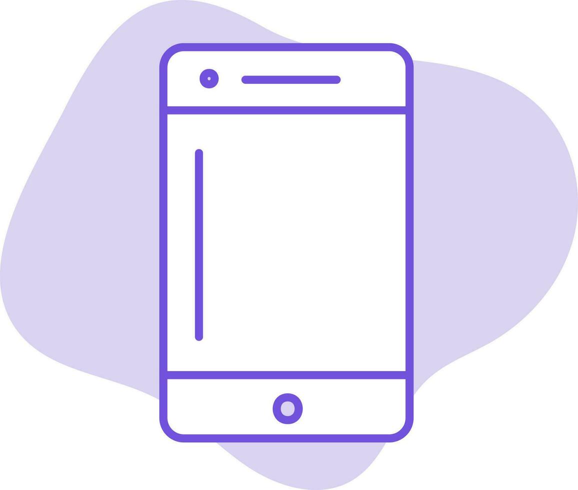 Smartphone Icon On Purple Background. vector