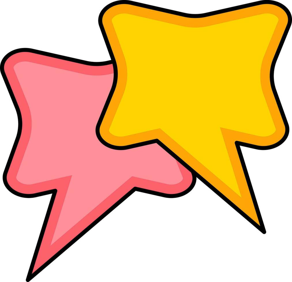 Speech Bubble Icon In Yellow And Pink Color. vector