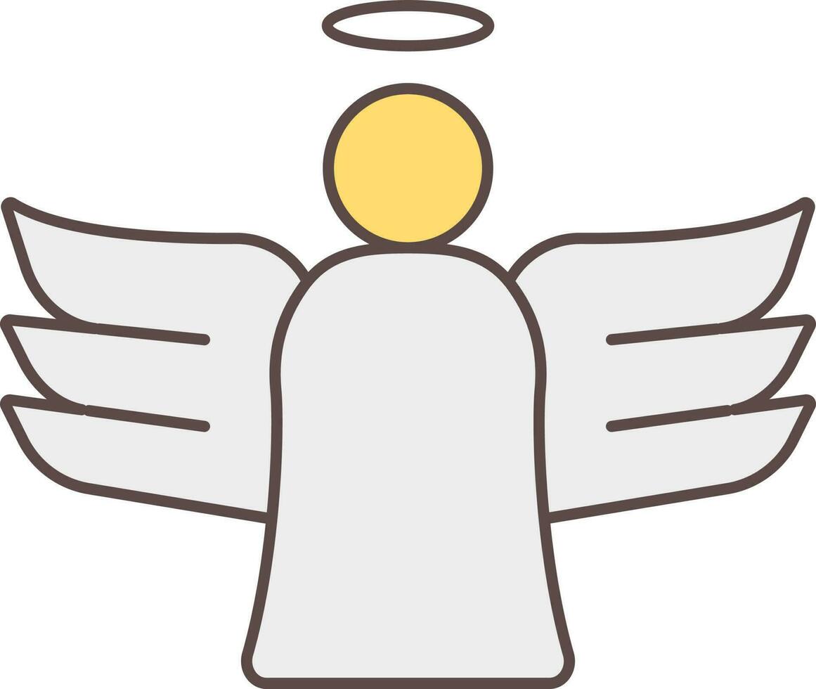 dibujos animados personaje ángel icono en gris y amarillo color. vector