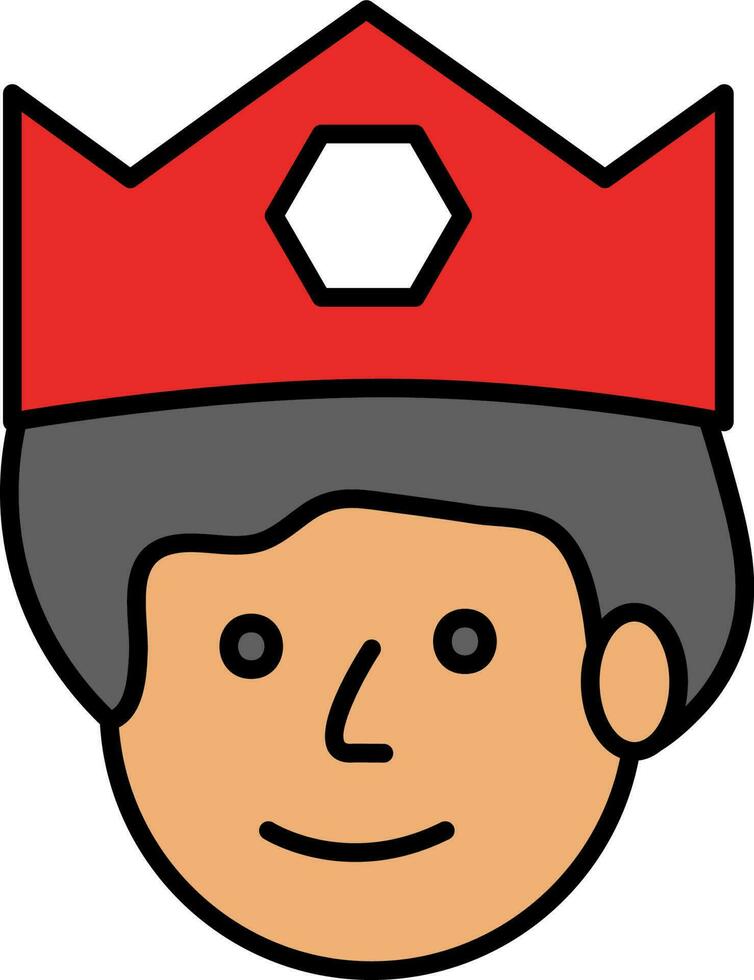 Winner Or King Man Head Colorful Icon. vector