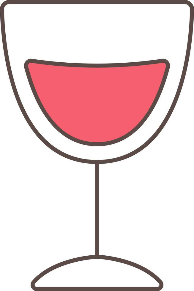 Drink Glass Icon In Red And White Color. vector