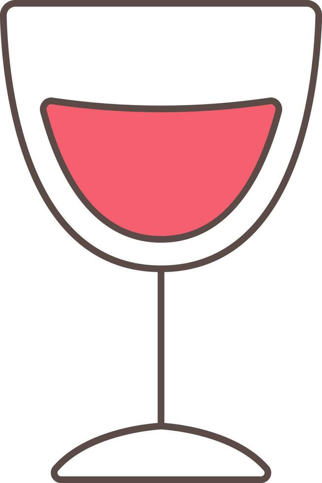 Drink Glass Icon In Red And White Color. vector