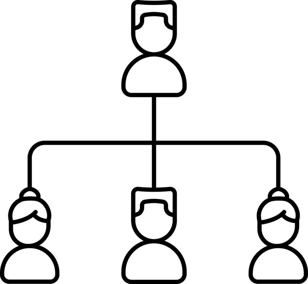 User Connection Or Networking Icon In Black Line Art. vector