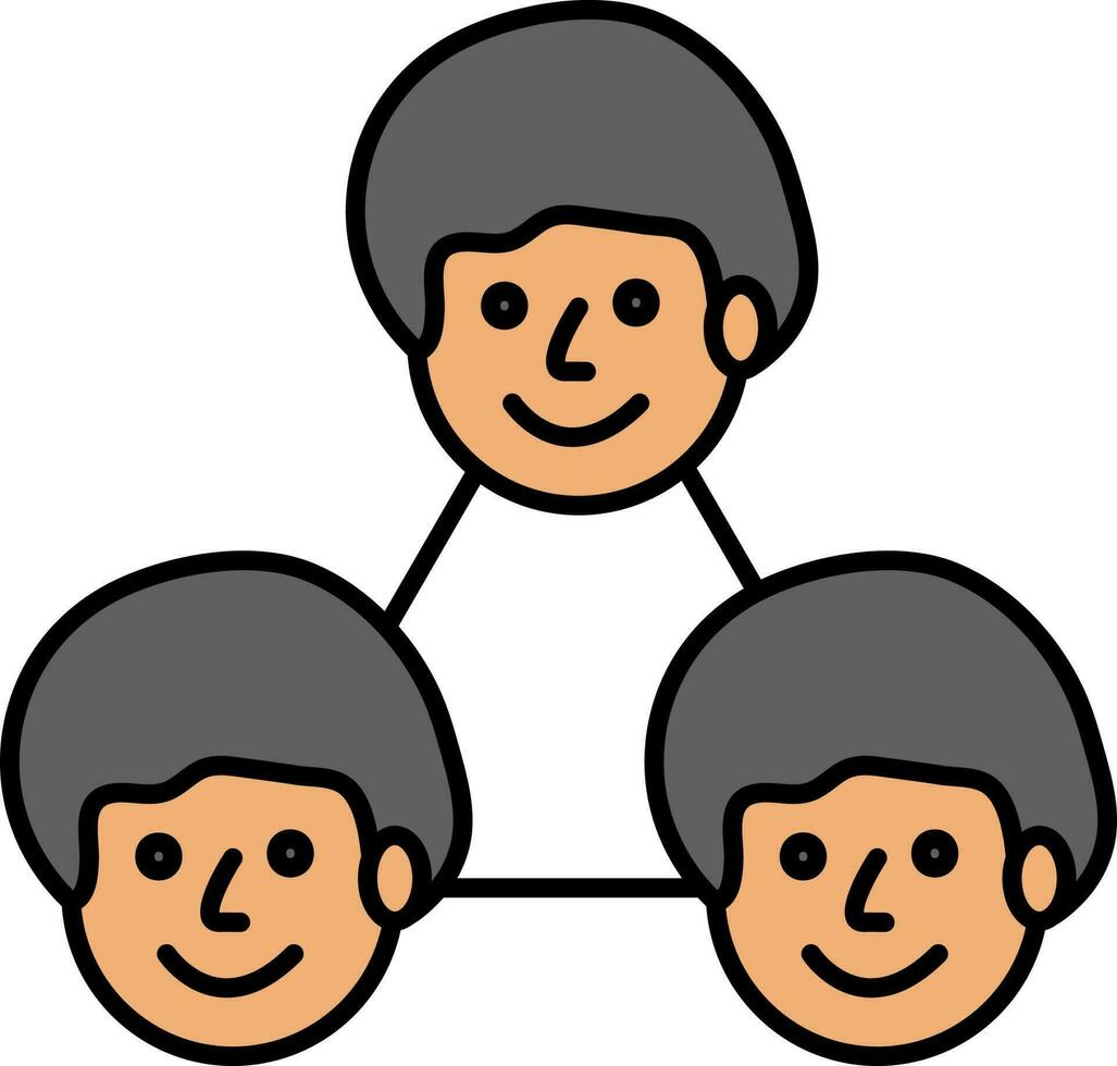 Connecting People Icon In Gray Color. vector