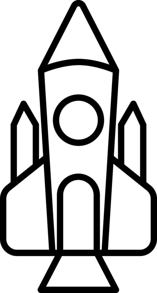 Isolated Rocket Icon In Thin Line Art. vector
