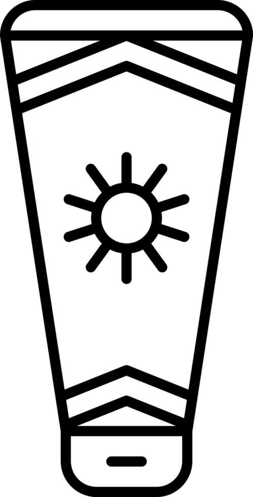 Sunscreen Icon In Black Line Art. vector