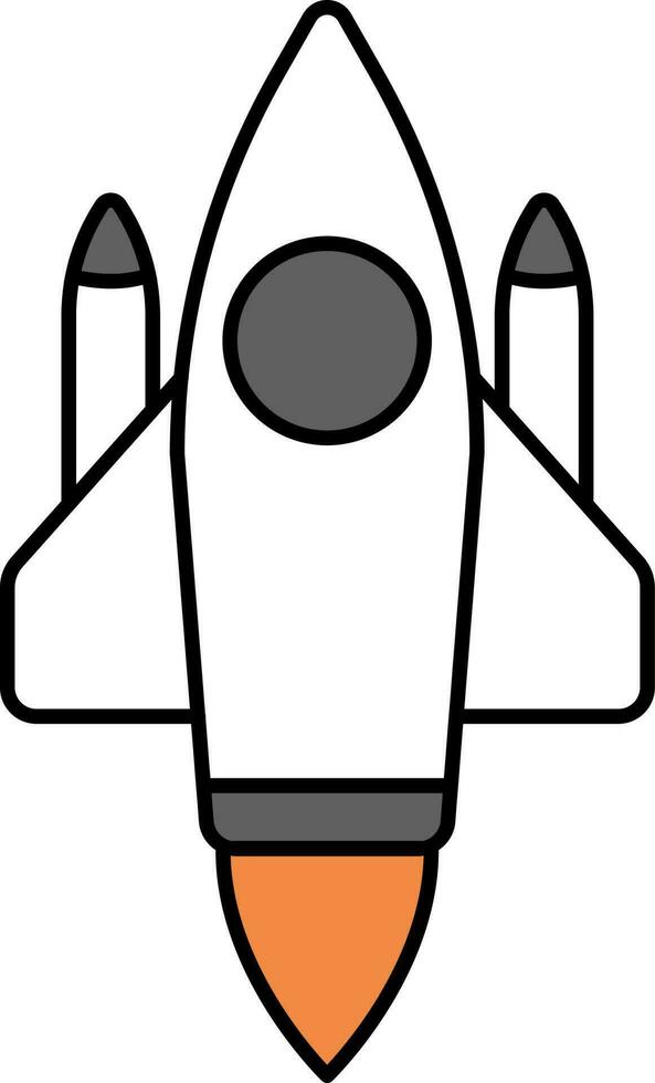 Rocket Icon In Gray And White Color. vector