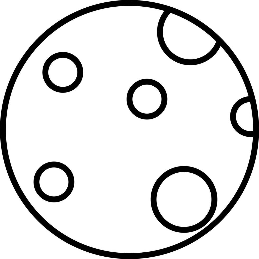 Luna icono en negro línea Arte. vector