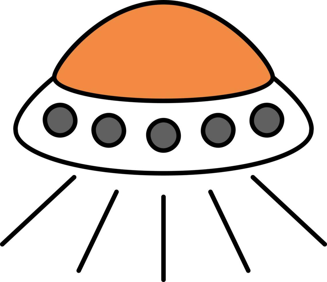 Flat Style UFO Icon. vector