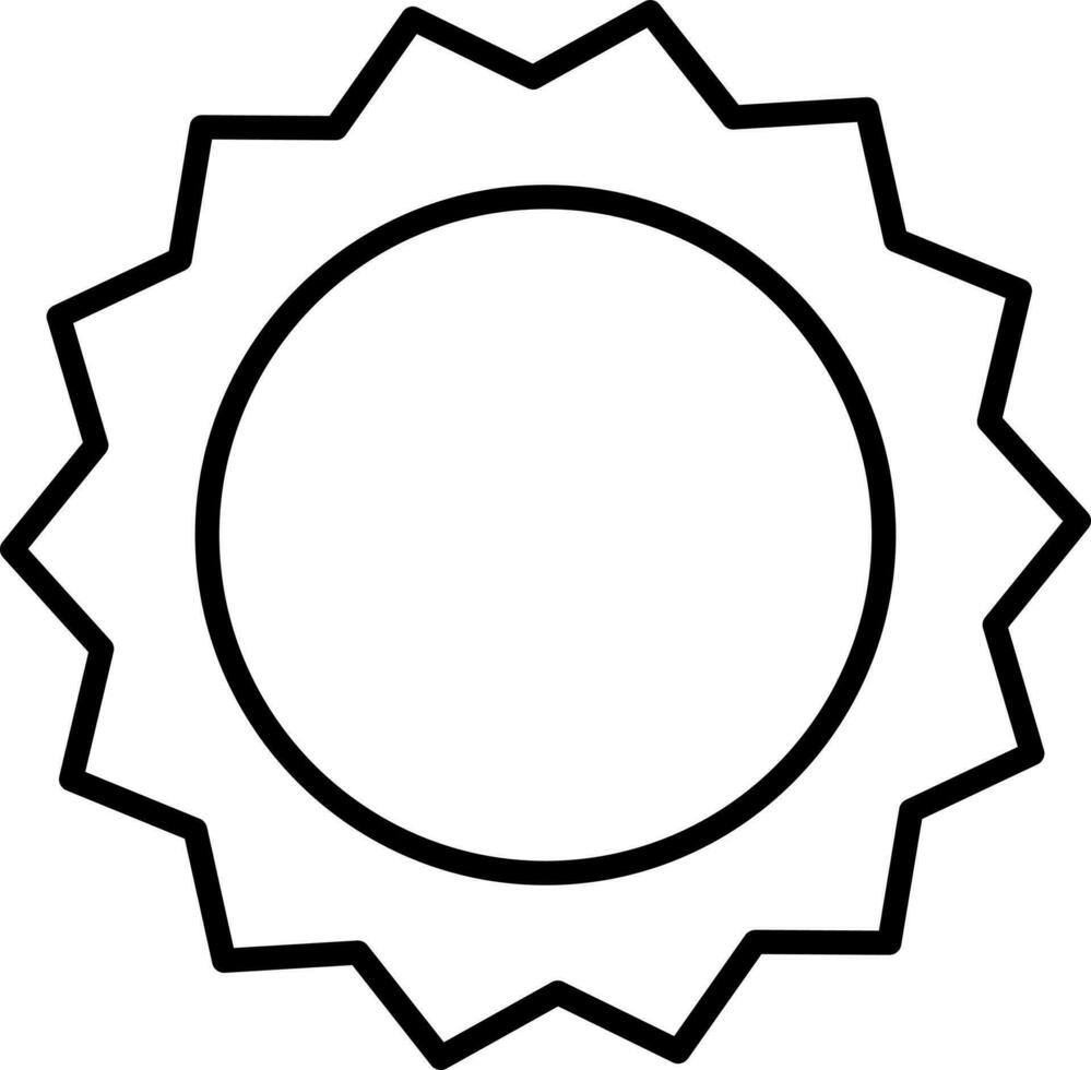 Sun Icon In Black Outline. vector