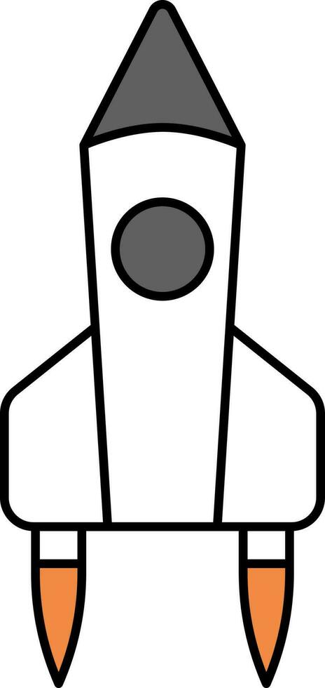 Flat Style Rocket Icon In Gray And White Color. vector