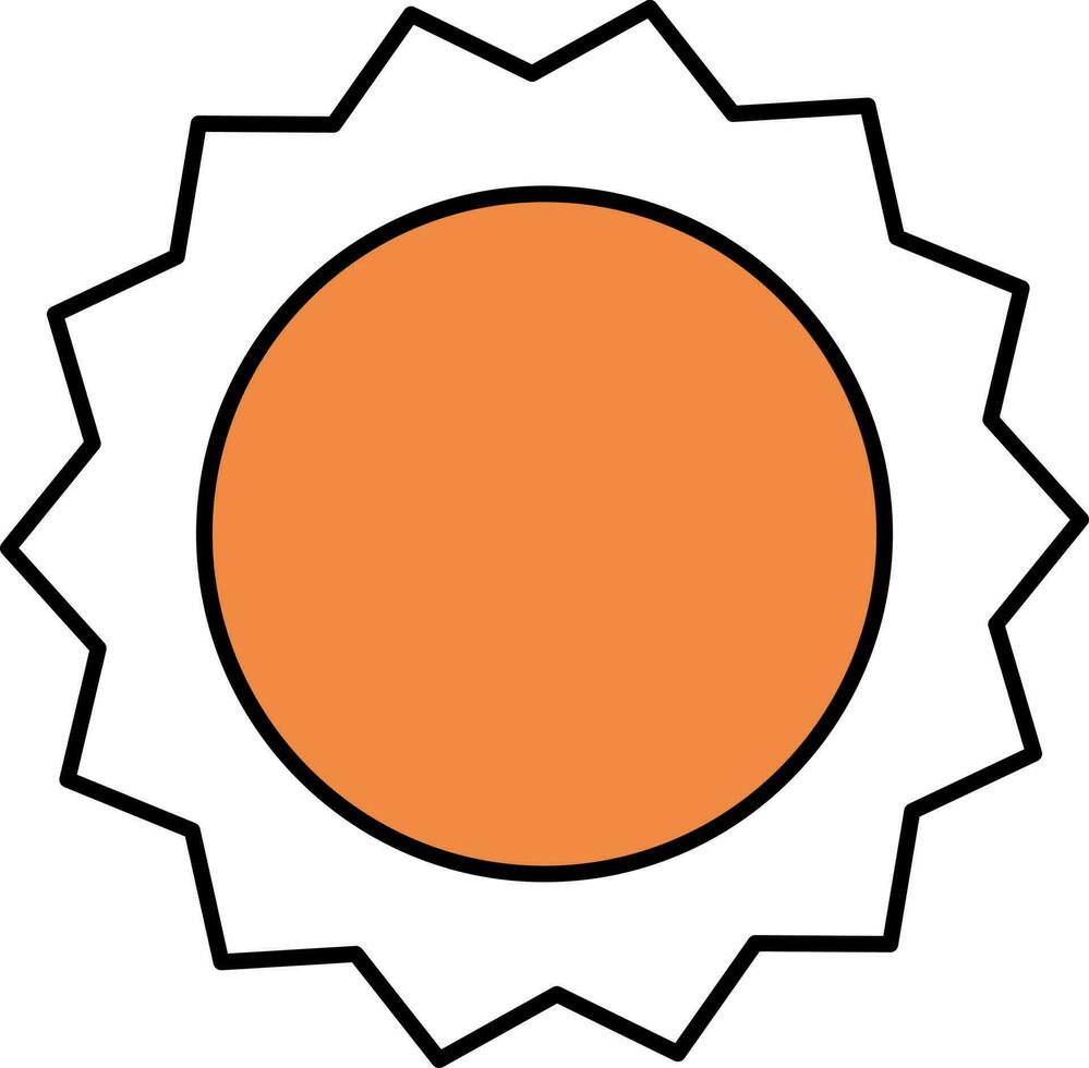 Sun Icon In Orange And White Color. vector