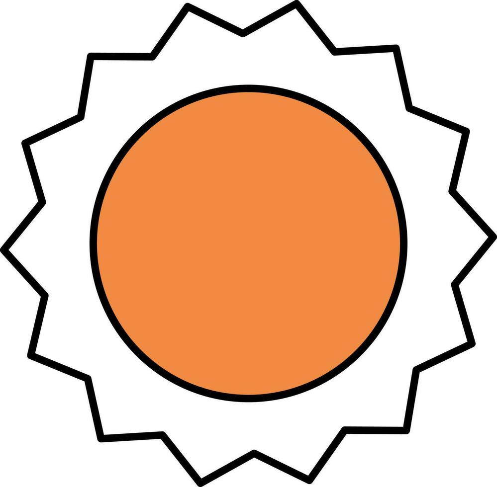 Sun Icon In Orange And White Color. vector